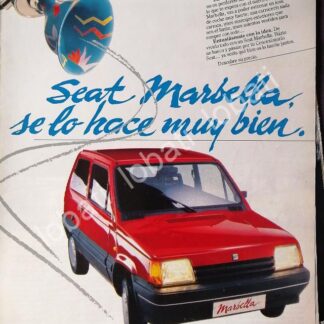 CARTEL ANTIGUO ORIGINAL DE AUTOS SEAT MARBELLA 1987 / 852
