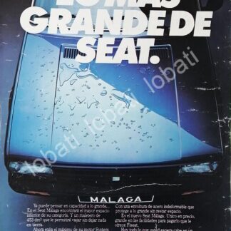 CARTEL ANTIGUO ORIGINAL DE AUTOS SEAT MALAGA 1984 / 849