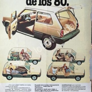 CARTEL ANTIGUO ORIGINAL DE AUTOS SEAT PANDA 1981 / 848
