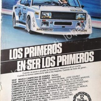 CARTEL ANTIGUO ORIGINAL DE AUTOS SEAT 1981 LOGRA 12 TITULOS / 846