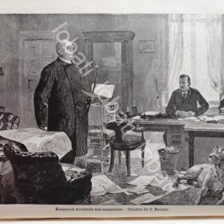 GRABADO ANTIGUO 1898 ULTIMOS DIAS DE OTTO VON BISMARCK POR: C. BECKER / MLT PLT