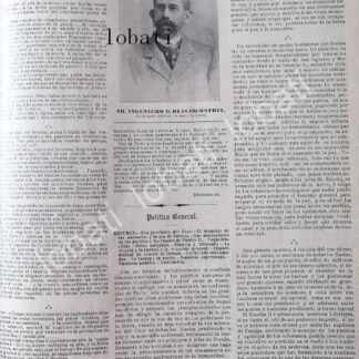 CARTEL ANTIGUO ORIGINAL DE BLAS ESCONTRIA BUSTAMANTE DESIGNADO GOBERNADOR INTERINO DE S.L.P 1898
