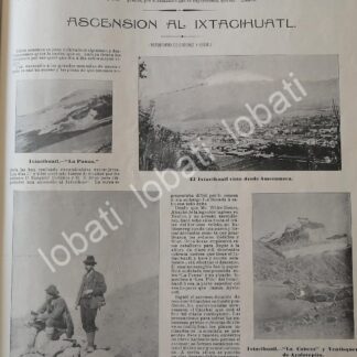 CARTEL ANTIGUO ORIGINAL DE EXPEDICION EZEQUIEL ORDOÑEZ AGUILAR AL VOLCAN IZTACCIHUATL 1898 /LDM