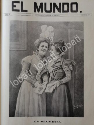 PORTADA ANTIGUA ORIGINAL  1898 EN SECRETO, POR: JOSE MARIA VILLASANA / ARTE