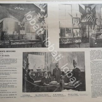CARTEL ANTIGUO ORIGINAL DE MEXICO EN LA EXPOSICION DE OMAHA DE 1898 LEA DETALLES ABAJO
