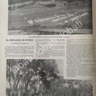 CARTEL ANTIGUO ORIGINAL DE EJERCICIOS MILITARES HACIENDA SAN NICOLAS PERALTA Y OTRAS 1898 / MLT