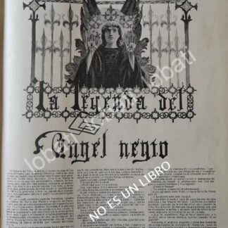 CARTEL ANTIGUO ORIGINAL DE CUENTO INEDITO DE FERNANDO MAZADE 1898. LA LEYENDA DEL ANGEL NEGRO