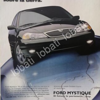 CARTEL ANTIGUO ORIGINAL DE AUTOS FORD MYSTIQUE 1998 /1003