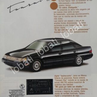 CARTEL ANTIGUO ORIGINAL DE AUTOS FORD TAURUS 1991 /1002
