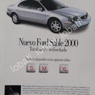 CARTEL ANTIGUO ORIGINAL DE AUTOS FORD SABLE 2000 /1000