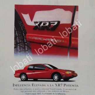 CARTEL ANTIGUO ORIGINAL DE AUTOS FORD COUGAR XR7 1992 /N995