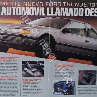 CARTEL ANTIGUO ORIGINAL DE AUTOS FORD THUNDERBIRD 1989 /N994
