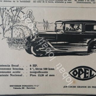 CARTEL ANTIGUO ORIGINAL DE AUTOS OPEL 1930 /990 MUY RARO