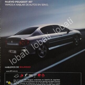 CARTEL ANTIGUO ORIGINAL DE AUTOS PEUGEOT 407 2005 /986