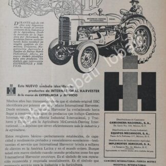 CARTEL ANTIGUO ORIGINAL DE TRACTORES INTERNATIONAL HARVESTER 1946 /972
