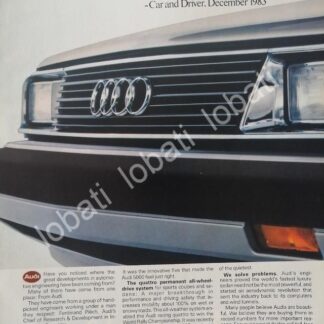 CARTEL ANTIGUO ORIGINAL DE AUTOS AUDI AT. 1984 /970