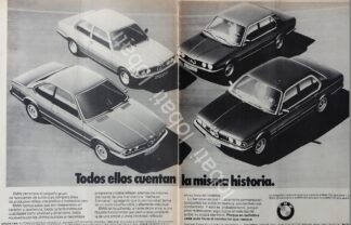 CARTEL ANTIGUO ORIGINAL DE AUTOS BMW VARIOS MODELOS DE 1982 /958
