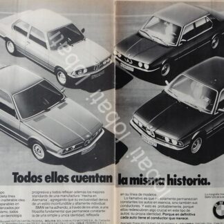 CARTEL ANTIGUO ORIGINAL DE AUTOS BMW VARIOS MODELOS DE 1982 /958