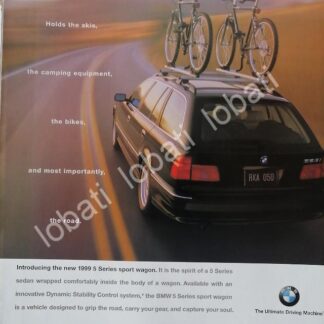 CARTEL ANTIGUO ORIGINAL DE AUTOS BMW SERIE 5 WAGON 1999 /957