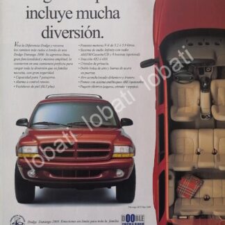 CARTEL ANTIGUO ORIGINAL DE AUTOS. CAMIONETAS CHRYSLER DODGE DURANGO 2000 /946