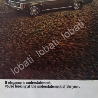 CARTEL ANTIGUO ORIGINAL DE AUTOS CHEVROLET IMPALA COUPE 1969 /930