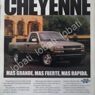 CARTEL ANTIGUO ORIGINAL DE AUTOS Y CAMIONETAS CHEVROLET CHEYENNE 1999 /923
