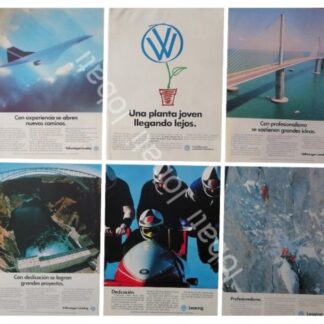 CARTEL ANTIGUO ORIGINAL DE SET DE 6 AFICHES DE VOLKSWAGEN 1991-92 /915