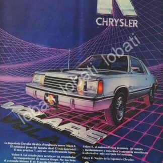 CARTEL ANTIGUO ORIGINAL DE AUTOS CHRYSLER VOLARE 1986 /914 TMED