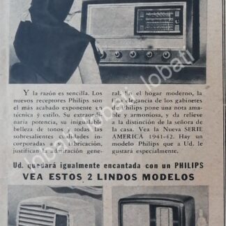CARTEL ANTIGUO ORIGINAL DE JOAN BENNETT Y RADIOS PHILIPS 1941 /404