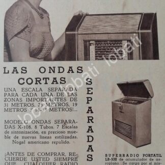 CARTEL ANTIGUO ORIGINAL DE MINI CARTEL RADIOS GENERAL ELECTRIC ONDA CORTA 1941 /401