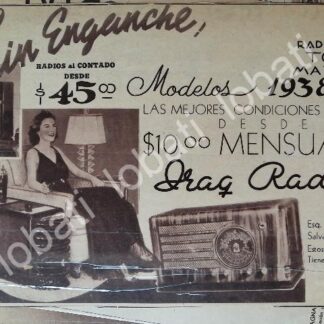 CARTEL ANTIGUO ORIGINAL DE RADIOS GRAG 1938 /397 SUPER RARO 10+++