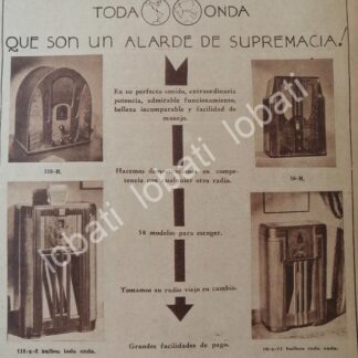 CARTEL ANTIGUO ORIGINAL DE MINI CARTEL RADIOS PHILCO 1935 /390