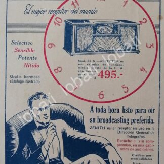 CARTEL ANTIGUO ORIGINAL DE RADIOS ZENITH 33X 1927 /385