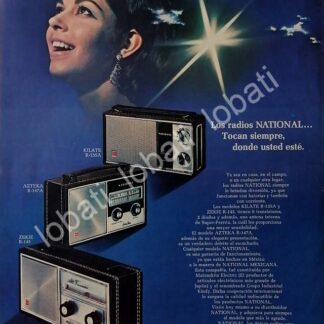 CARTEL ANTIGUO ORIGINAL DE RADIOS NATIONAL VARIOS MODELOS 1960s /383