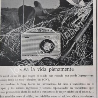 CARTEL ANTIGUO ORIGINAL DE RADIOS SONY SERIE TR 1960 /370
