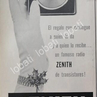 CARTEL ANTIGUO ORIGINAL DE RADIOS DE BOLSILLO ZENITH ROYAL 500 1959 /365