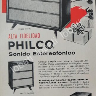 CARTEL ANTIGUO ORIGINAL DE RADIOS Y TOCADISCOS PHILCO 1958 /358