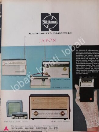 CARTEL ANTIGUO ORIGINAL DE RADIOS NATIONAL MATSUSHITA 1961 /350