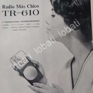 CARTEL ANTIGUO ORIGINAL DE RADIOS DE BOLSILLO SONY TR-610 1958 /347