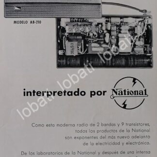 CARTEL ANTIGUO ORIGINAL DE RADIOS DE BOLSILLO NATIONAL 1959 /345