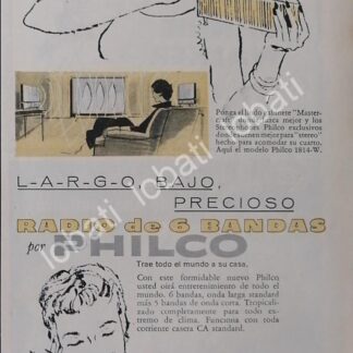 CARTEL ANTIGUO ORIGINAL DE RADIOS PHILCO STEREOPHONE TROPIC 101 1959 /343