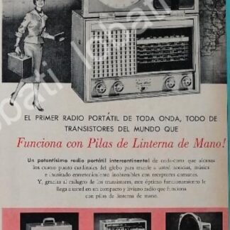 CARTEL ANTIGUO ORIGINAL DE RADIOS PHILCO TRANS-WORLD 1958 /341