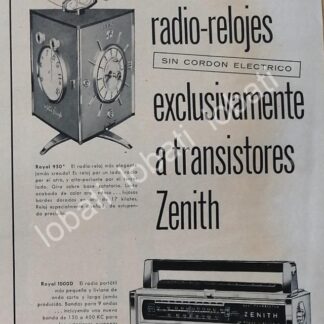 CARTEL ANTIGUO ORIGINAL DE RADIOS ZENITH 1960s /315