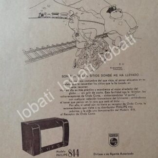 CARTEL ANTIGUO ORIGINAL DE RADIOS PHILIPS 814 1949 /314