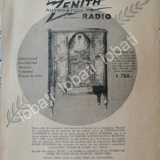 CARTEL ANTIGUO ORIGINAL DE RADIOS ZENITH 52 1929 /312
