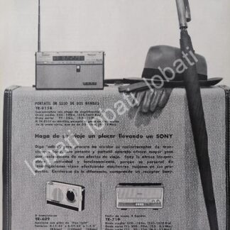 CARTEL ANTIGUO ORIGINAL DE DE RADIOS SONY TR-815B Y MAS 1960s /310