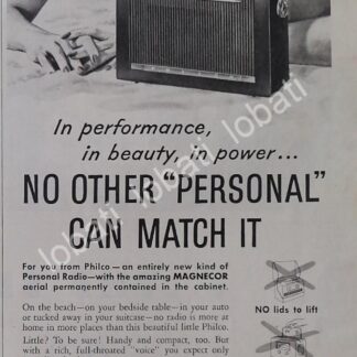 CARTEL ANTIGUO ORIGINAL DE DE RADIOS PHILCO 631 1950 /309