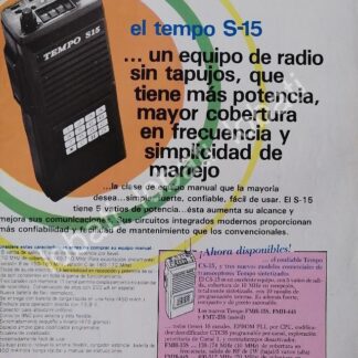 CARTEL ANTIGUO ORIGINAL DE DE RADIOS CB TEMPO S-15 1991 /308
