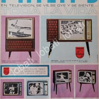 CARTEL ANTIGUO ORIGINAL DE TELEVISORES Y CONSOLAS PHILIPS 1968 /303