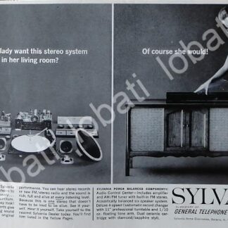 CARTEL ANTIGUO ORIGINAL DE CONSOLA DE AUDIO SILVANIA 1963 MUY RARO /300